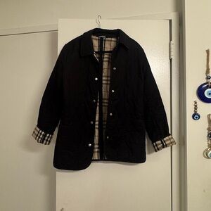 Burberry Black Jacket with Iconic Plaid Lining